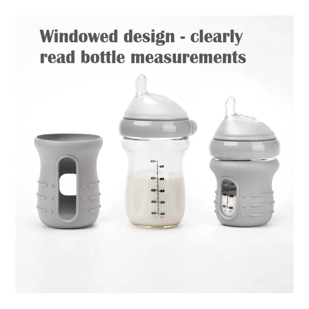 haakaa silicone glass baby bottle cover 2 pack NEW 180mL 6 oz size